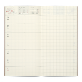 TRAVELER'S COMPANY Regular Size Diary 2026 Mid Year Weekly and Memo