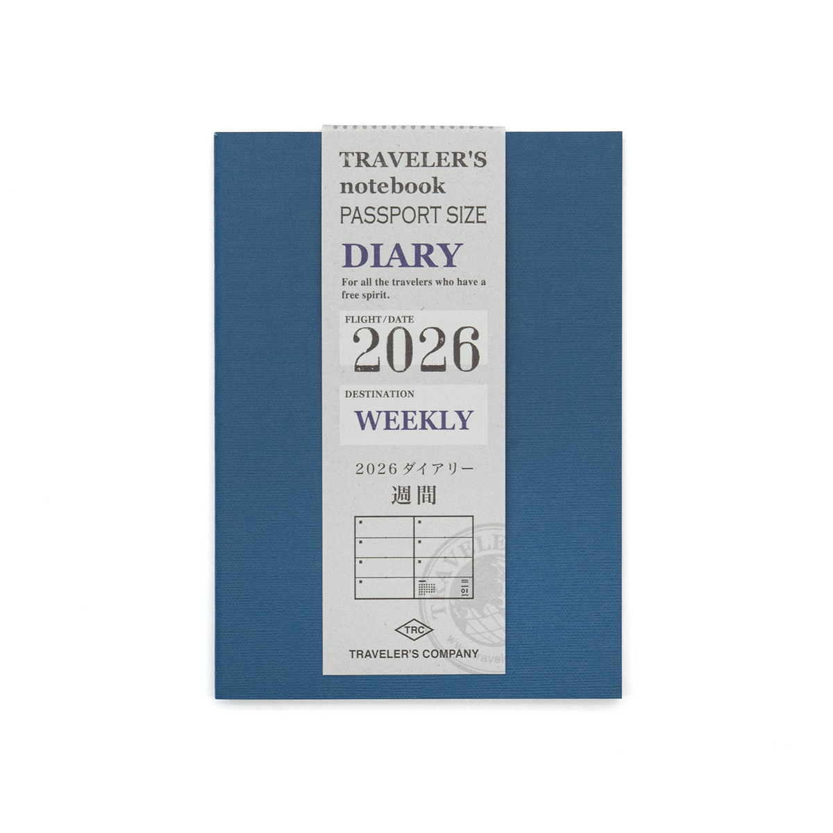 TRAVELER'S COMPANY Passport Size Diary 2026 Mid Year Weekly Planner
