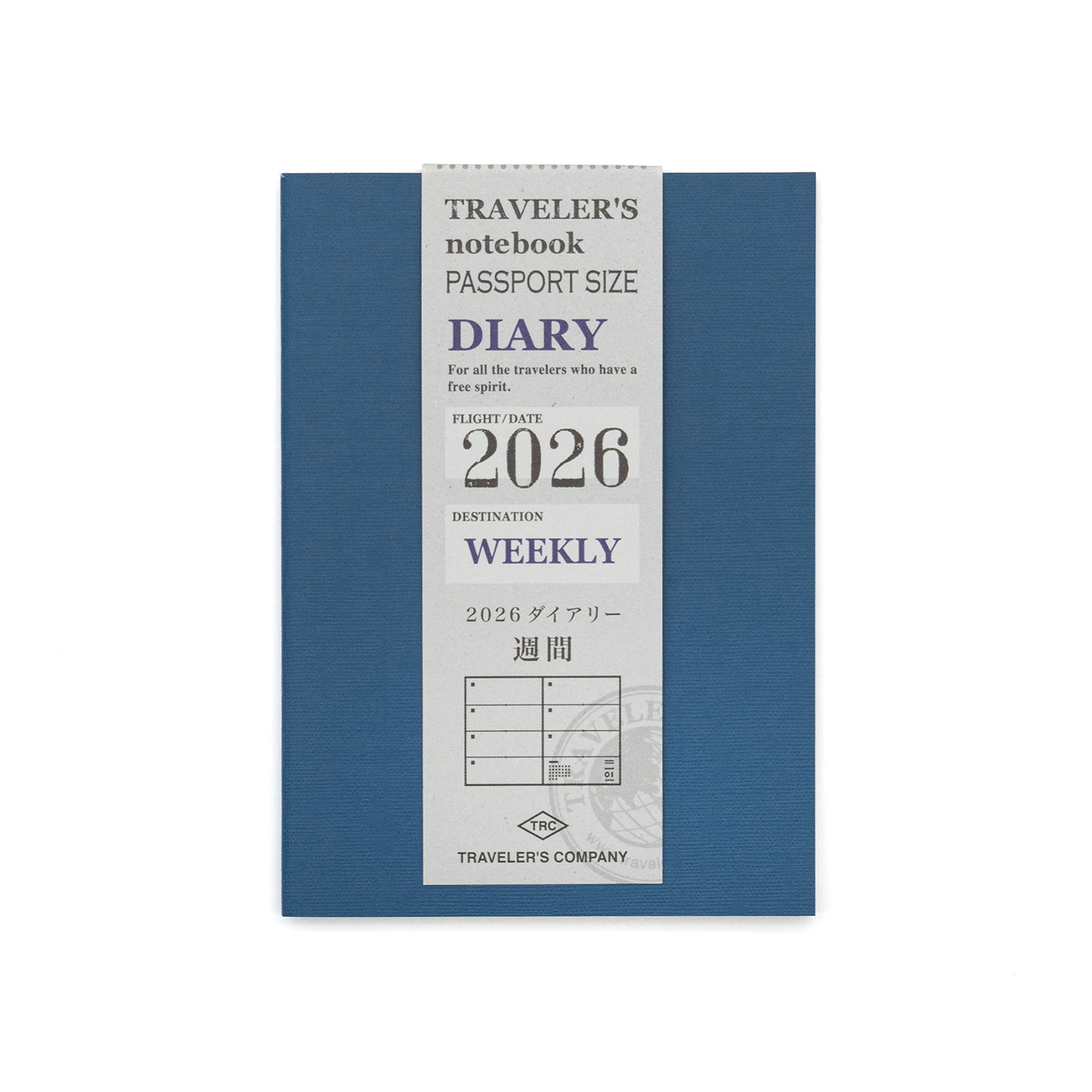 TRAVELER'S COMPANY Passport Size Diary 2026 Mid Year Weekly Planner