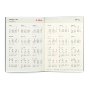 TRAVELER'S COMPANY Passport Size Diary 2026 Mid Year Weekly Planner