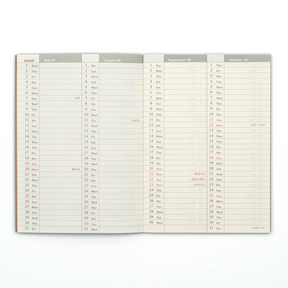 TRAVELER'S COMPANY Passport Size Diary 2026 Mid Year Weekly Planner