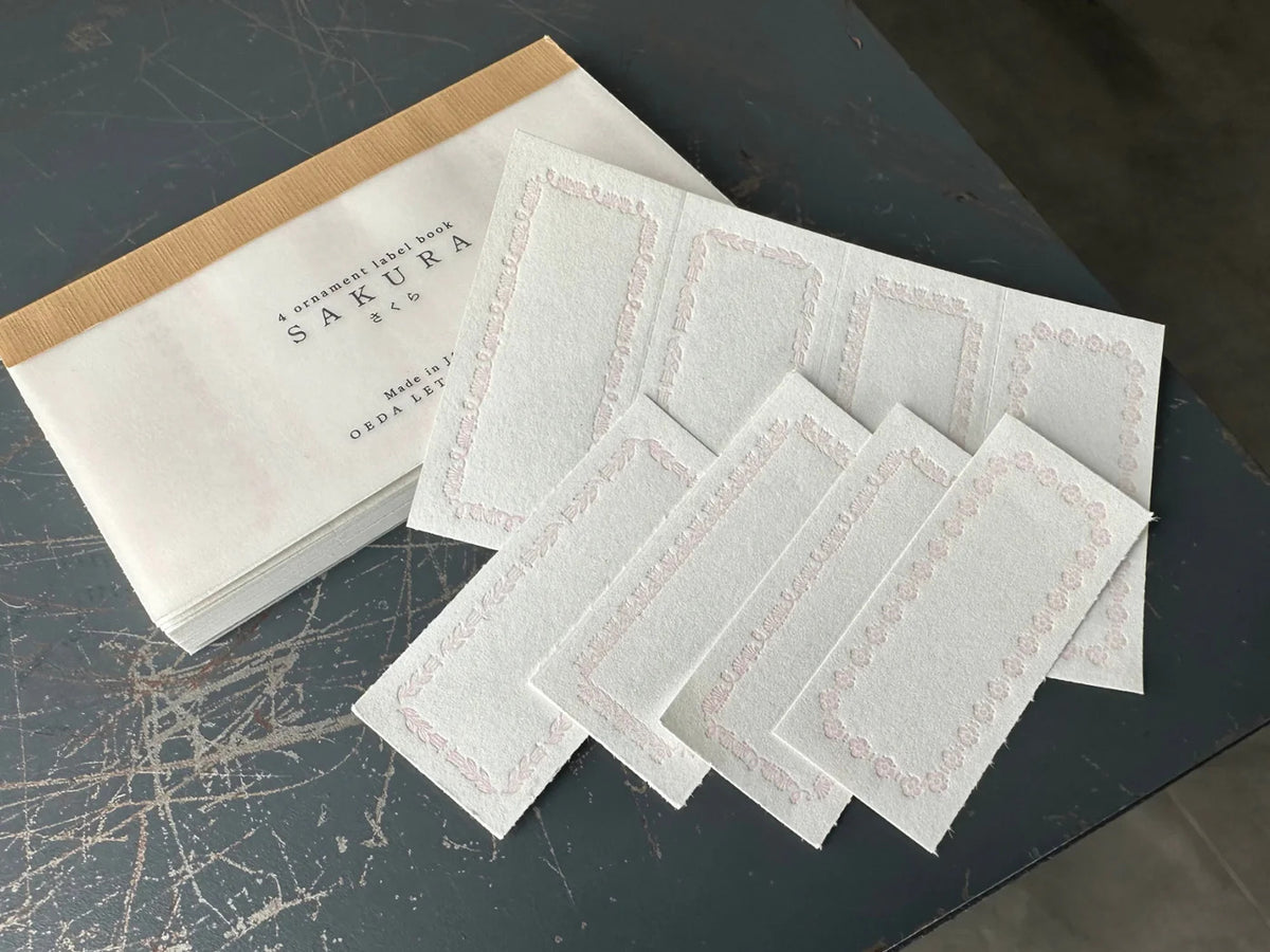Oeda Letterpress - 4 Ornament Label Book - Sakura