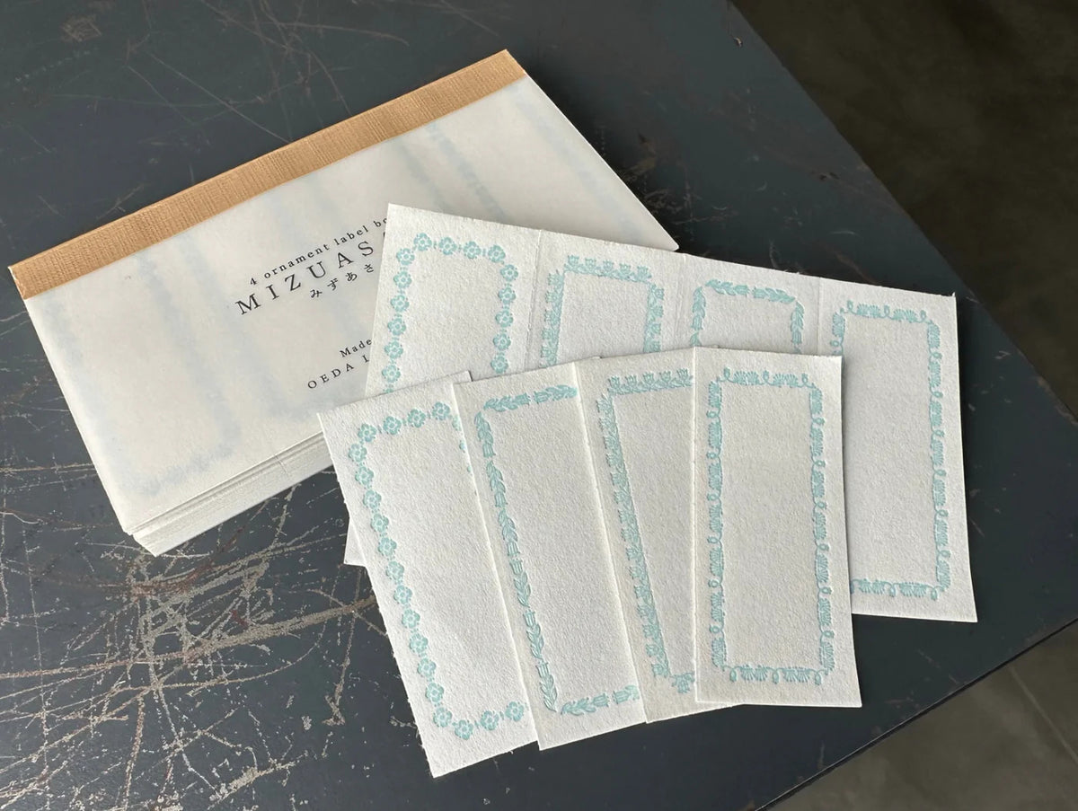 Oeda Letterpress - 4 Ornament Label Book - Mizuasagi