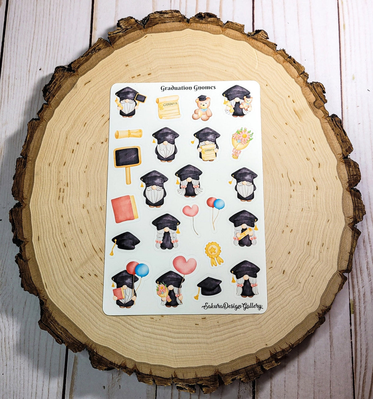 Sakura Design Gallery - Vinyl Stickers - Graduation Gnomes