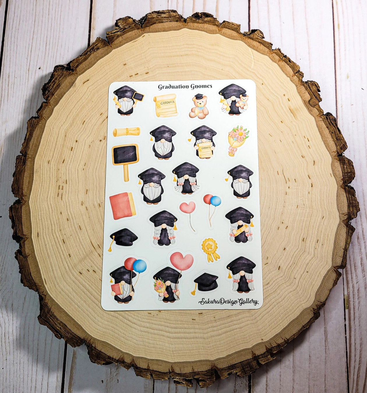 Sakura Design Gallery - Vinyl Stickers - Graduation Gnomes