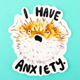 Amy Hartelust Art & Illustration - Vinyl Sticker - Anxiety Pufferfish