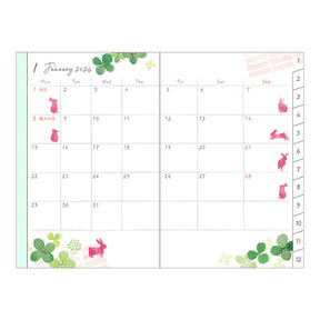 Midori 2024 Pocket Diary Mini- Clover Pattern