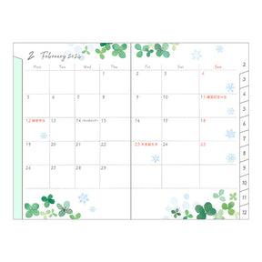 Midori 2024 Pocket Diary Mini- Clover Pattern