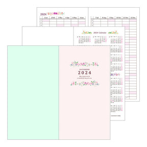 Midori 2024 Pocket Diary Slim- Country Time Floral Pattern
