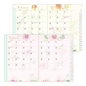 Midori 2024 Pocket Diary A6- Country Time Floral Pattern