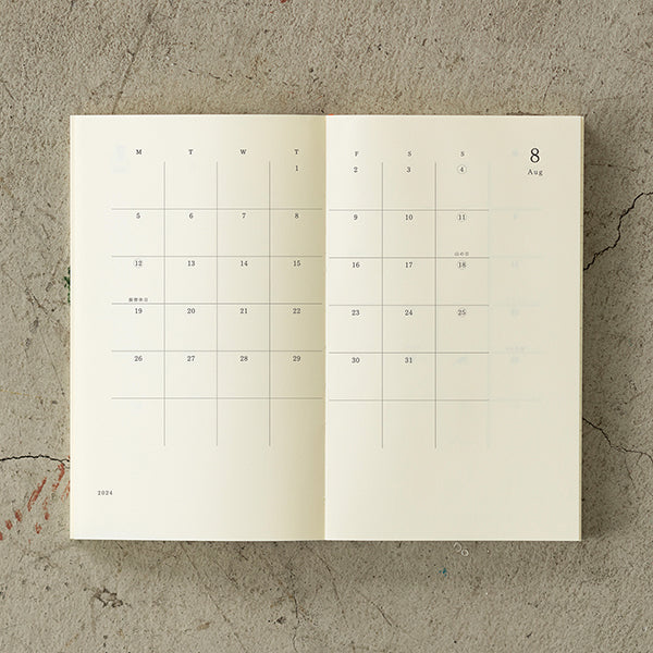 Midori MD Paper 2024 Notebook Diary- B6 Slim