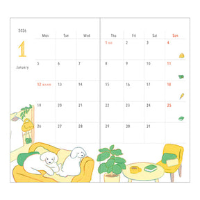 Midori 2026 Pocket Diary B6 Slim - Dog