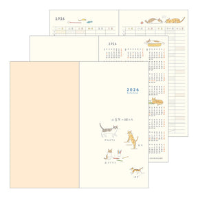 Midori 2026 Pocket Diary B6 Slim - Cat