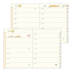 Midori 2026 Pocket Diary (A6) - Cat