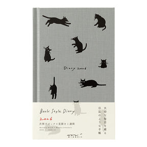 BOOK STYLE DIARY 2026 B6 CAT Gray
