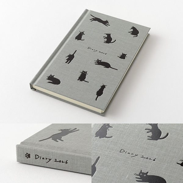 BOOK STYLE DIARY 2026 B6 CAT Gray