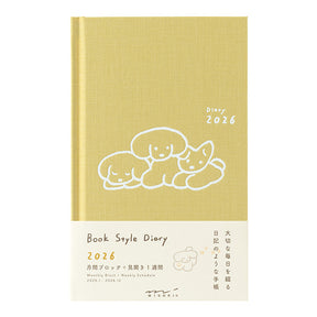 BOOK STYLE DIARY 2026 B6 Dog Yellow