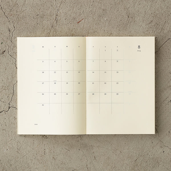 Midori MD Paper 2026 Notebook Diary- A5 Thin
