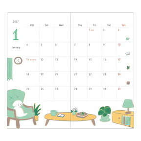 Midori 2027 Pocket Diary Slim (B6) - Dog