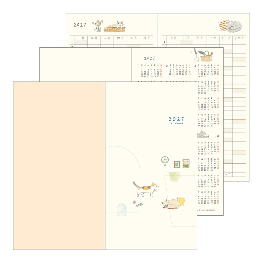 Midori 2027 Pocket Diary Slim (B6) - Cat