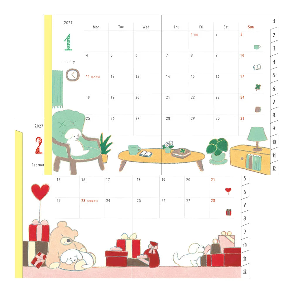 Midori 2027 Pocket Diary (A6) - Dog