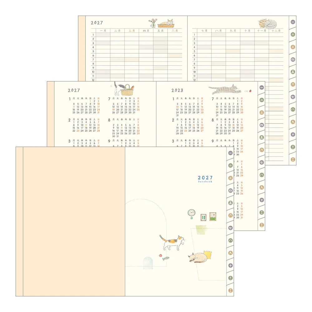 Midori 2027 Pocket Diary (A6) - Cat