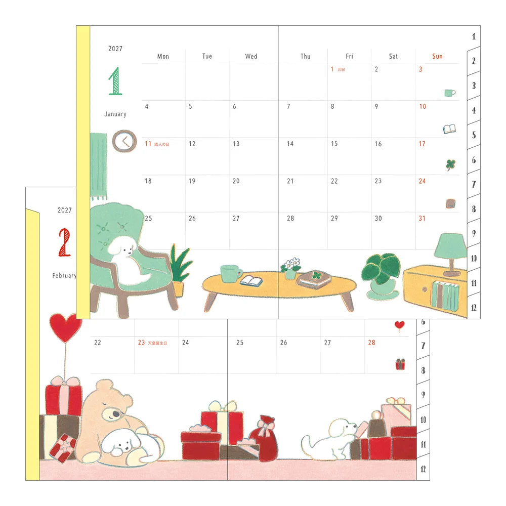 Midori 2027 Pocket Diary - (B6) Dog
