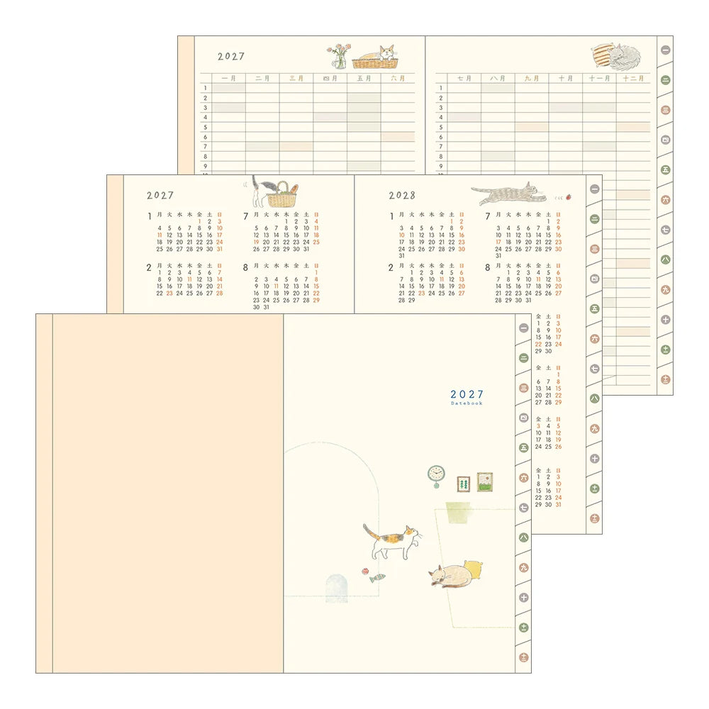 Midori 2027 Pocket Diary - (B6) Cat