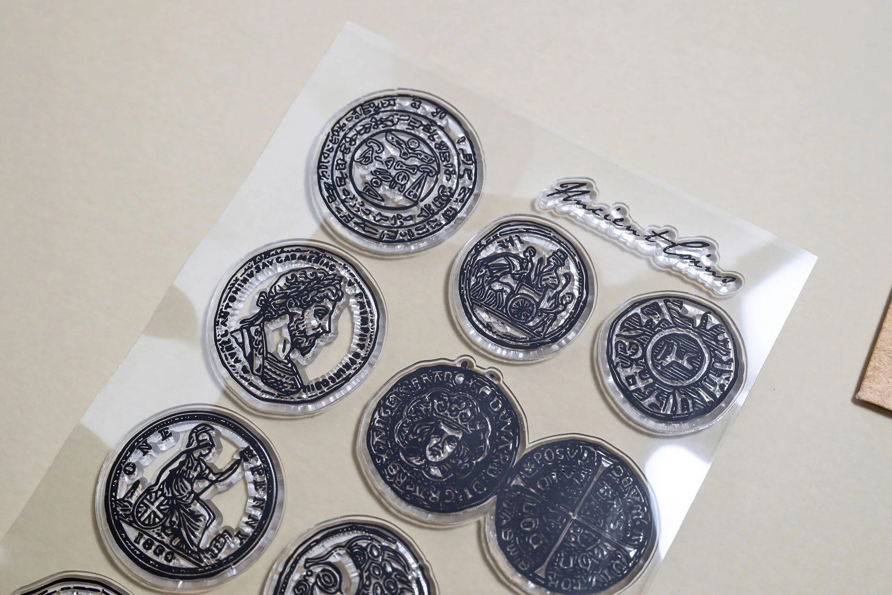 CoraCreaCrafts - Ancient Coins Clear Stamp