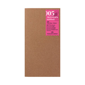 TRAVELER'S COMPANY Regular Sized Refill - 005 Free Diary