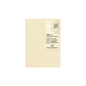 TRAVELER'S COMPANY Passport Sized Refill - 006 Free Diary (Monthly)