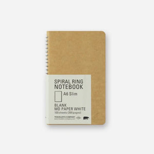 TRAVELER'S COMPANY Slim Spiral Ring Notebook - A6 Blank MD Paper