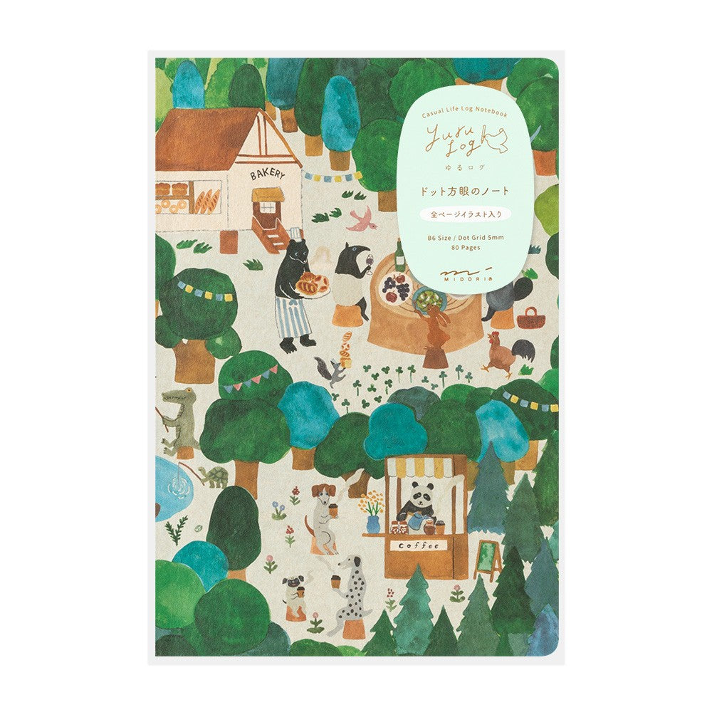 Midori Yuru Log Notebook B6 - Forest Animal