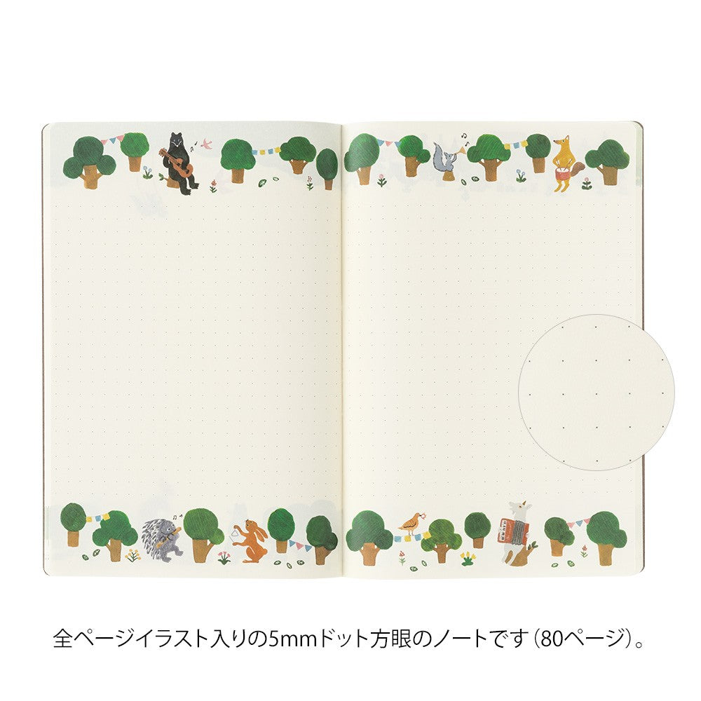 Midori Yuru Log Notebook B6 - Forest Animal