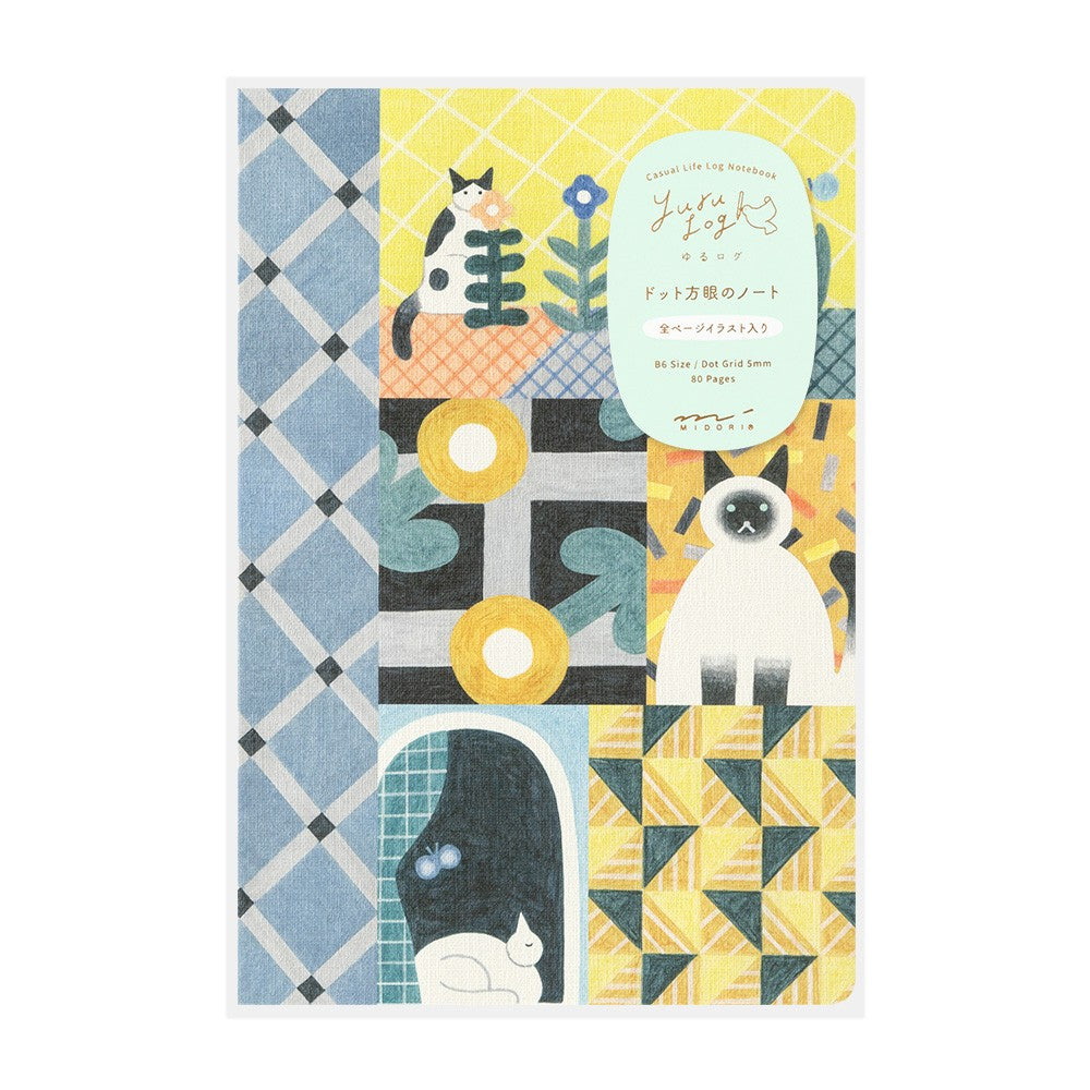 Midori Yuru Log Notebook B6 - Cat