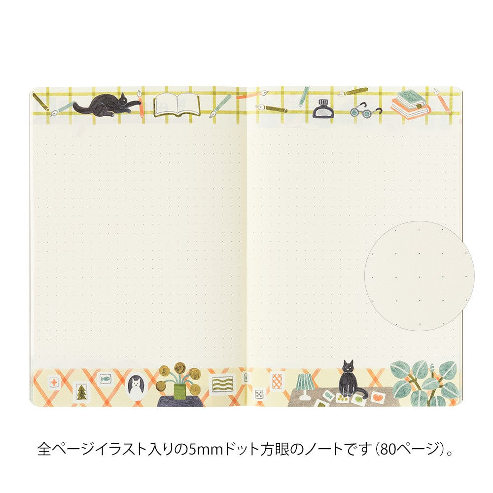 Midori Yuru Log Notebook B6 - Cat