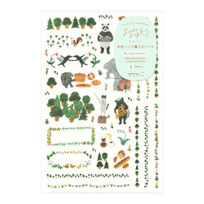 Midori Yuru Log Sticker Sheets - Forest Animal