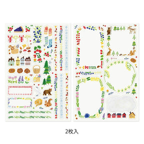 Midori Yuru Log Sticker Sheets - Scandinavia