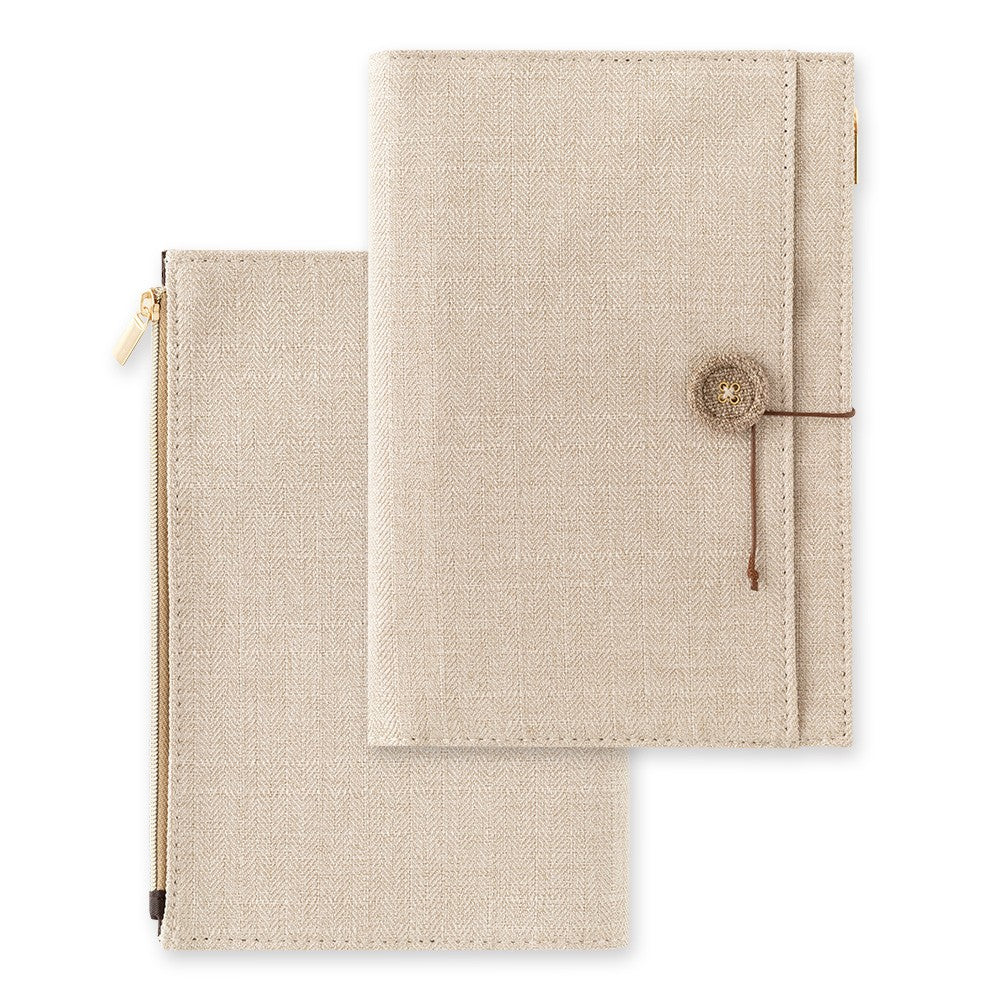 Midori Yuru Log Notebook Cover B6 - Cloth Beige