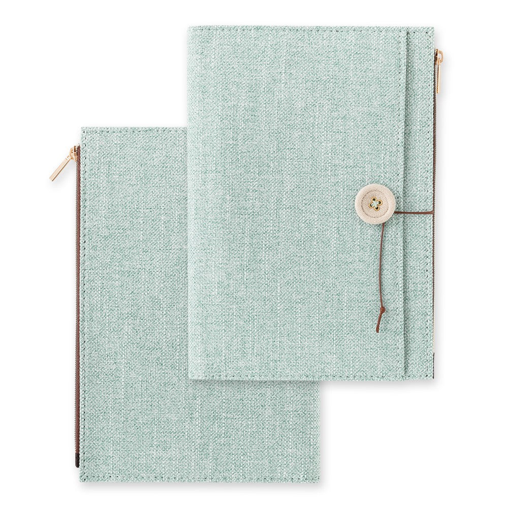 Midori Yuru Log Notebook Cover B6 - Cloth Light Blue