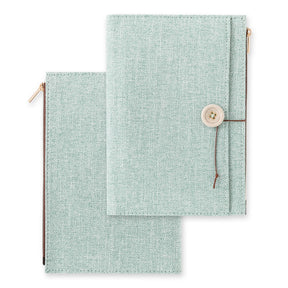 Midori Yuru Log Notebook Cover B6 - Cloth Light Blue