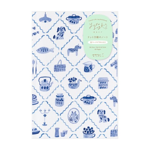 Midori Yuru Log Notebook B6 - Blue Nordic