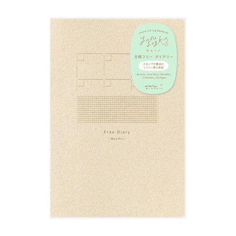 Midori Yuru Log Notebook B6 - Free Diary Monthly