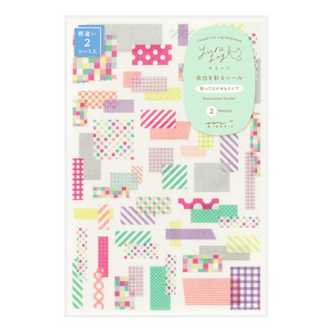 Midori Yuru Log Sticker Sheet - Collage Tape