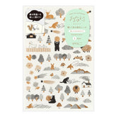 Midori Yuru Log Sticker Sheet - Camouflage Forest