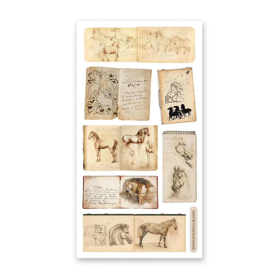 STICKII Sticker Sheet - Equine Sketchbooks