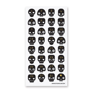 STICKII Sticker Sheet - Numbered Skulls