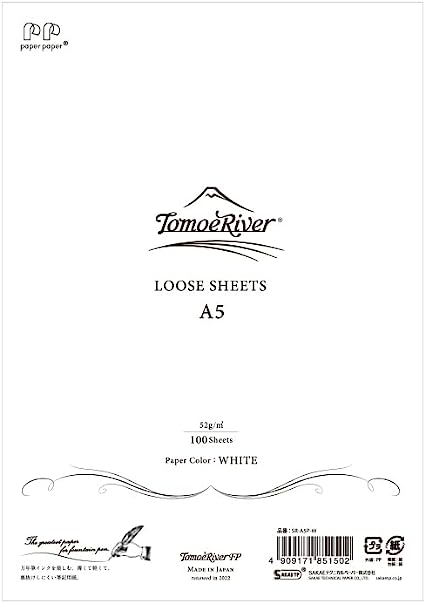 Sakae TP Tomoe River A5 - 52gsm - 100 White Loose Sheets Blank