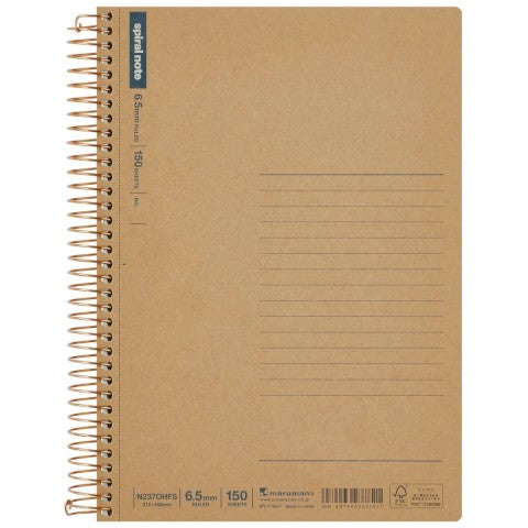 Maruman Notebooks A5 Spiral Note - 150 Sheets Lined