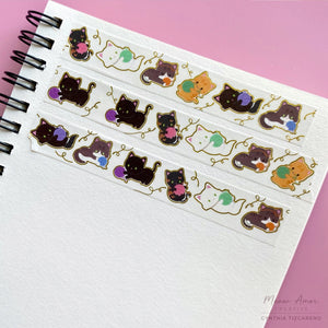 Meow Amor Creative Washi Tape - Yarn Cats Foil